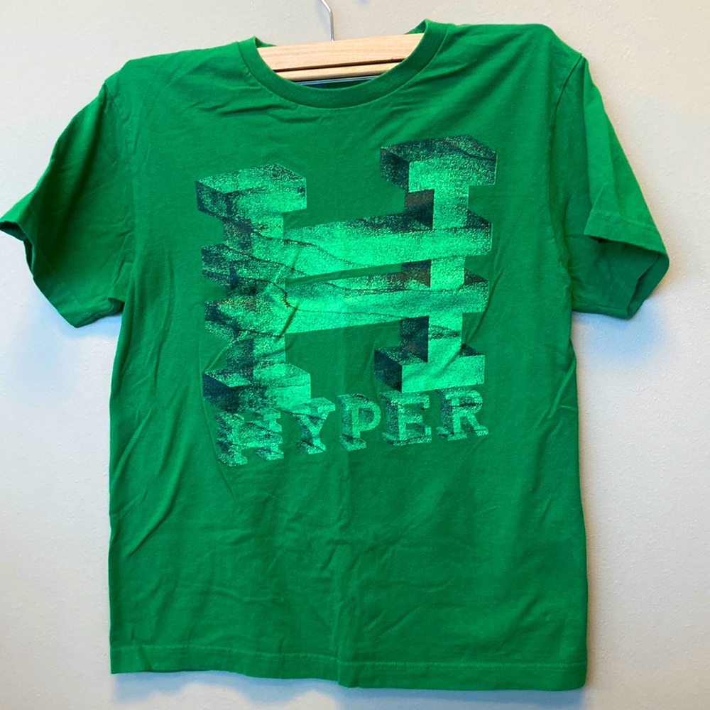 Huper Athletic Lifestyle Youth boys green Short Sleeve tee shirt with Hyper logo